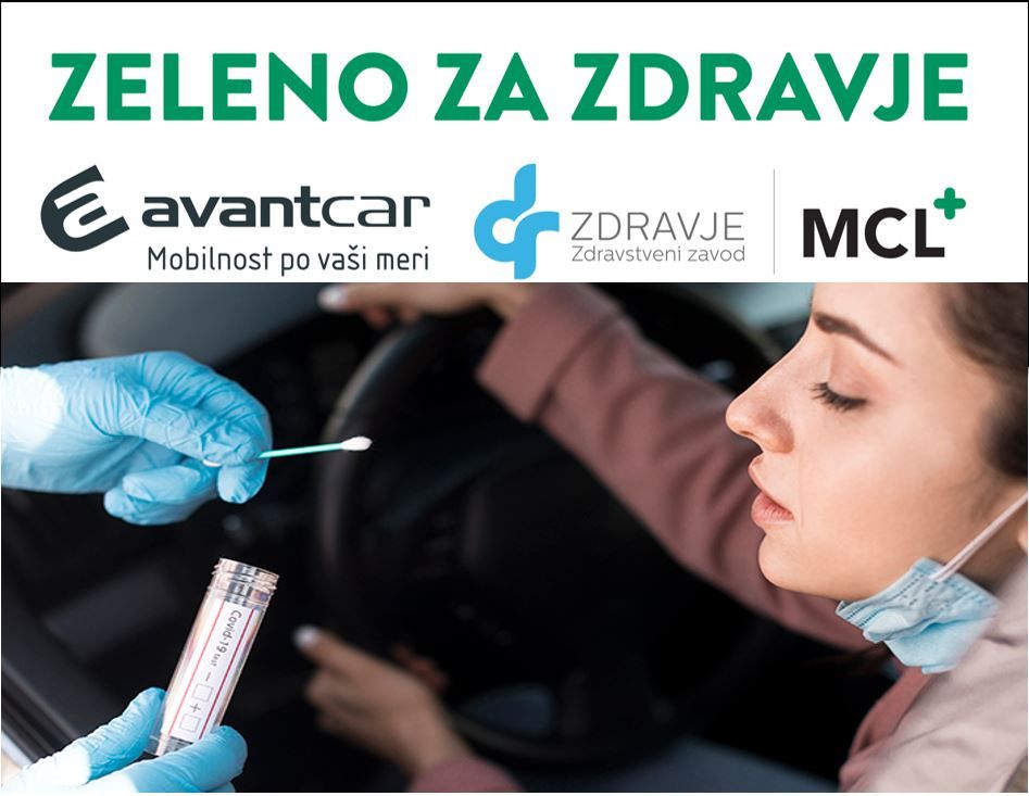 -10% popust na testiranje Covid 19: MOBILNA ENOTA ali DRIVE IN (Zdravstveni zavod Zdravje v sodelovanju z Avantcar)